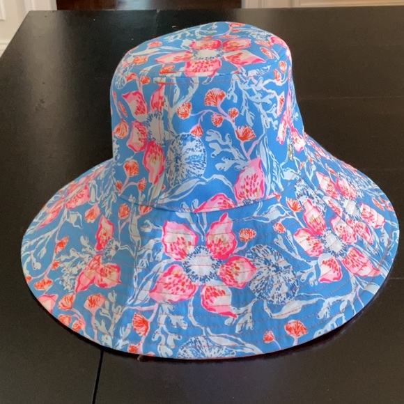 NEW Lilly Pulitzer Reversible UPF 50 Canvas Sun Hat Bahamian Rhapsody NWT - Picture 4 of 8